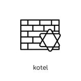 Ícone de Kotel Ícone linear liso moderno na moda de Kotel do vetor no branco ilustração royalty free Ícone de Kotel Ícone linear liso moderno na moda de Kotel do vetor no branco ilustração royalty free