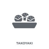 Ícone de Takoyaki da coleção do restaurante ilustração do vetor Ícone de Takoyaki da coleção do restaurante ilustração do vetor