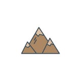 Ícone do acampamento do explorador da montanha do verão e do inverno no estilo liso Para aplicações móveis, infographics do curso ilustração royalty free Ícone do acampamento do explorador da montanha do verão e do inverno no estilo liso Para aplicações móveis, infographics do curso ilustração royalty free