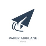 ícone do avião de papel no estilo na moda do projeto Ícone do avião de papel isolado no fundo branco ícone do vetor do avião de p ilustração do vetor ícone do avião de papel no estilo na moda do projeto Ícone do avião de papel isolado no fundo branco ícone do vetor do avião de p ilustração do vetor