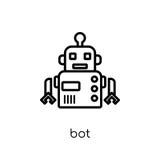 Ícone do bot Ícone linear liso moderno na moda do bot do vetor no CCB branco ilustração do vetor Ícone do bot Ícone linear liso moderno na moda do bot do vetor no CCB branco ilustração do vetor
