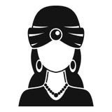 Ícone do caixa de fortuna da mulher, estilo simples ilustração do vetor Ícone do caixa de fortuna da mulher, estilo simples ilustração do vetor