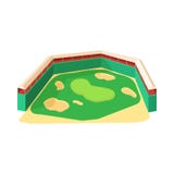 Ícone do campo de golfe, estilo dos desenhos animados ilustração do vetor Ícone do campo de golfe, estilo dos desenhos animados ilustração do vetor