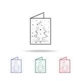 Ícone do cartão do ano novo Elementos em multi ícones coloridos para apps móveis do conceito e da Web Ícones para o projeto do We ilustração do vetor Ícone do cartão do ano novo Elementos em multi ícones coloridos para apps móveis do conceito e da Web Ícones para o projeto do We ilustração do vetor
