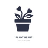 ícone do coração da planta no fundo branco Ilustração simples do elemento do conceito da caridade ilustração stock ícone do coração da planta no fundo branco Ilustração simples do elemento do conceito da caridade ilustração stock