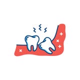 Ícone do dente de sabedoria ou terceiro molar, dor de dente, dor da maxila Ilustração lisa do vetor ilustração royalty free Ícone do dente de sabedoria ou terceiro molar, dor de dente, dor da maxila Ilustração lisa do vetor ilustração royalty free