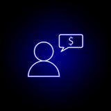 ícone do dólar da bolha do trabalhador do usuário no estilo de néon Elemento da ilustra??o da finan?a Os sinais e o ?cone dos s?m ilustração stock ícone do dólar da bolha do trabalhador do usuário no estilo de néon Elemento da ilustra??o da finan?a Os sinais e o ?cone dos s?m ilustração stock