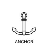 Ícone do esboço do transporte de mar do navio da âncora Os sinais e os símbolos podem ser usados para a Web, logotipo, app móvel, ilustração do vetor Ícone do esboço do transporte de mar do navio da âncora Os sinais e os símbolos podem ser usados para a Web, logotipo, app móvel, ilustração do vetor
