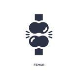 ícone do fêmur no fundo branco Ilustração simples do elemento do conceito médico ilustração royalty free ícone do fêmur no fundo branco Ilustração simples do elemento do conceito médico ilustração royalty free