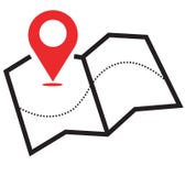  Ícone do mapa ilustração stock