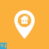 Ícone do mapa, casa, ícone da casa - ilustração do vetor ilustração stock Ícone do mapa, casa, ícone da casa - ilustração do vetor ilustração stock