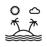 Ícone do mar de Palma ilustração royalty free Ícone do mar de Palma ilustração royalty free