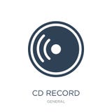 ícone do registro do CD no estilo na moda do projeto ícone do registro do CD isolado no fundo branco plano simples e moderno do í ilustração royalty free ícone do registro do CD no estilo na moda do projeto ícone do registro do CD isolado no fundo branco plano simples e moderno do í ilustração royalty free