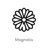 ícone do vetor da magnólia do esboço linha simples preta isolada ilustra??o do elemento do conceito da natureza magnólia editável ilustração stock ícone do vetor da magnólia do esboço linha simples preta isolada ilustra??o do elemento do conceito da natureza magnólia editável ilustração stock