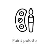 ícone do vetor da paleta da pintura do esboço linha simples preta isolada ilustração do elemento do conceito da educação 2 Vetor ilustração stock ícone do vetor da paleta da pintura do esboço linha simples preta isolada ilustração do elemento do conceito da educação 2 Vetor ilustração stock