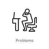 ícone do vetor dos problemas do esboço linha simples preta isolada ilustra??o do elemento do conceito do resumo do trabalho Curso ilustração stock ícone do vetor dos problemas do esboço linha simples preta isolada ilustra??o do elemento do conceito do resumo do trabalho Curso ilustração stock