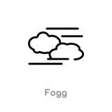 ícone do vetor do fogg do esboço linha simples preta isolada ilustração do elemento do conceito do tempo ícone editável do fogg d ilustração stock ícone do vetor do fogg do esboço linha simples preta isolada ilustração do elemento do conceito do tempo ícone editável do fogg d ilustração stock