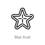ícone do vetor do fruto de estrela do esboço linha simples preta isolada ilustração do elemento do conceito das frutas e legumes ilustração stock ícone do vetor do fruto de estrela do esboço linha simples preta isolada ilustração do elemento do conceito das frutas e legumes ilustração stock