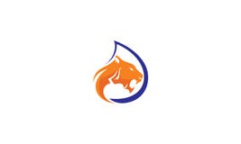 Ícone do vetor do logotipo da água do tigre ilustração do vetor Ícone do vetor do logotipo da água do tigre ilustração do vetor