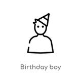 ícone do vetor do menino do aniversário do esboço linha simples preta isolada ilustração do elemento do conceito da festa de anos ilustração royalty free ícone do vetor do menino do aniversário do esboço linha simples preta isolada ilustração do elemento do conceito da festa de anos ilustração royalty free