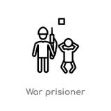 ícone do vetor do prisioner da guerra do esboço linha simples preta isolada ilustração do elemento do conceito dos povos guerra e ilustração do vetor ícone do vetor do prisioner da guerra do esboço linha simples preta isolada ilustração do elemento do conceito dos povos guerra e ilustração do vetor