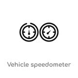 ícone do vetor do velocímetro do veículo do esboço linha simples preta isolada ilustra??o do elemento do conceito da tecnologia V ilustração do vetor ícone do vetor do velocímetro do veículo do esboço linha simples preta isolada ilustra??o do elemento do conceito da tecnologia V ilustração do vetor