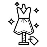 Ícone do vetor do vestido da mulher ilustração do vetor Ícone do vetor do vestido da mulher ilustração do vetor