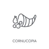 Ícone linear da cornucópia Conceito moderno o do logotipo da cornucópia do esboço ilustração do vetor Ícone linear da cornucópia Conceito moderno o do logotipo da cornucópia do esboço ilustração do vetor