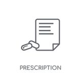 Ícone linear da prescrição Conce moderno do logotipo da prescrição do esboço ilustração do vetor Ícone linear da prescrição Conce moderno do logotipo da prescrição do esboço ilustração do vetor