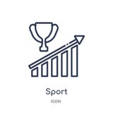 Ícone linear do copo da competição de esporte da coleção de mercado do esboço Linha fina ícone do copo da competição de esporte i ilustração royalty free Ícone linear do copo da competição de esporte da coleção de mercado do esboço Linha fina ícone do copo da competição de esporte i ilustração royalty free