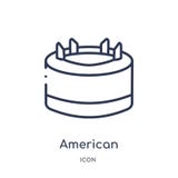 Ícone linear do T de futebol americano da coleção do esboço do futebol americano Linha fina vetor do T de futebol americano isola ilustração royalty free Ícone linear do T de futebol americano da coleção do esboço do futebol americano Linha fina vetor do T de futebol americano isola ilustração royalty free