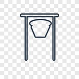 Ícone linear do vetor do conceito da bola dos esportes isolado em b transparente ilustração royalty free Ícone linear do vetor do conceito da bola dos esportes isolado em b transparente ilustração royalty free
