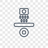 Ícone linear do vetor do conceito da gravidade isolado no backg transparente ilustração royalty free Ícone linear do vetor do conceito da gravidade isolado no backg transparente ilustração royalty free