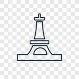 Ícone linear do vetor do conceito da torre Eiffel isolado em transparente ilustração do vetor Ícone linear do vetor do conceito da torre Eiffel isolado em transparente ilustração do vetor