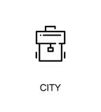 Ícone liso da cidade ilustração do vetor Ícone liso da cidade ilustração do vetor