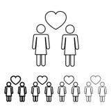 ícone loving das meninas no estilo diferente da espessura Um do ícone da coleção do Valentim pode ser usado para UI, UX ilustração stock ícone loving das meninas no estilo diferente da espessura Um do ícone da coleção do Valentim pode ser usado para UI, UX ilustração stock