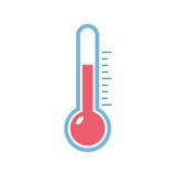 Ícone minimalista liso do calor do termômetro ilustração stock Ícone minimalista liso do calor do termômetro ilustração stock