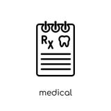 Ícone médico da prescrição ilustração do vetor Ícone médico da prescrição ilustração do vetor