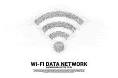 Ícone móvel dos dados de Wi-Fi do vetor com uma e zero matrizes do código binário ilustração do vetor Ícone móvel dos dados de Wi-Fi do vetor com uma e zero matrizes do código binário ilustração do vetor