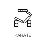Ícone ou logotipo liso do karaté para o design web ilustração stock Ícone ou logotipo liso do karaté para o design web ilustração stock