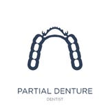 Ícone parcial da dentadura Ícone parcial da dentadura do vetor liso na moda sobre ilustração stock Ícone parcial da dentadura Ícone parcial da dentadura do vetor liso na moda sobre ilustração stock