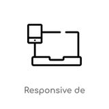 ?cone responsivo de vetor do esbo?o linha simples preta isolada ilustra??o do elemento do conceito do computador Curso edit?vel d ilustração royalty free ?cone responsivo de vetor do esbo?o linha simples preta isolada ilustra??o do elemento do conceito do computador Curso edit?vel d ilustração royalty free