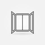 Ícone simples do conceito do esboço da janela aberta ilustração stock Ícone simples do conceito do esboço da janela aberta ilustração stock