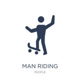 ícone Skateboarding da equitação do homem Homem liso na moda do vetor que monta Ska ilustração royalty free ícone Skateboarding da equitação do homem Homem liso na moda do vetor que monta Ska ilustração royalty free