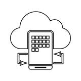 ícone syncing móvel Elemento da segurança do cyber para o conceito e o ícone móveis dos apps da Web Linha fina ícone para o proje ilustração do vetor ícone syncing móvel Elemento da segurança do cyber para o conceito e o ícone móveis dos apps da Web Linha fina ícone para o proje ilustração do vetor