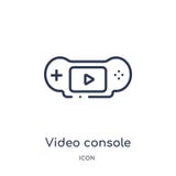 Ícone video linear do console da coleção do esboço da inteligência artificial Linha fina vetor video do console isolado no branco ilustração stock Ícone video linear do console da coleção do esboço da inteligência artificial Linha fina vetor video do console isolado no branco ilustração stock