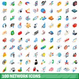 100 ícones ajustados, da rede estilo 3d isométrico ilustração do vetor 100 ícones ajustados, da rede estilo 3d isométrico ilustração do vetor