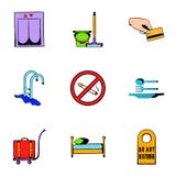 Ícones ajustados, estilo da pensão dos desenhos animados Foto de Stock Ícones ajustados, estilo da pensão dos desenhos animados Foto de Stock