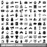 100 ícones ajustados, estilo simples da caridade ilustração royalty free 100 ícones ajustados, estilo simples da caridade ilustração royalty free