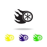 Ícones coloridos de queimadura da roda Ícone do elemento dos monsteres truck Sinais do bebê, ícone para Web site, desig da coleçã ilustração royalty free Ícones coloridos de queimadura da roda Ícone do elemento dos monsteres truck Sinais do bebê, ícone para Web site, desig da coleçã ilustração royalty free